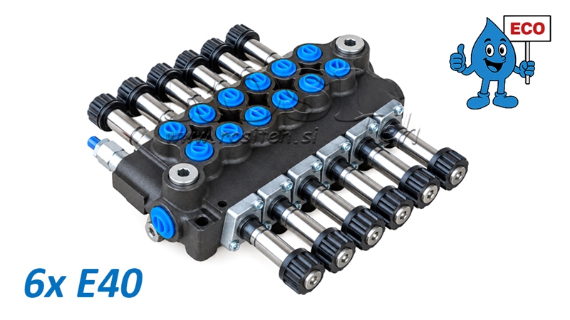 HYDRAULISK MAGNETVENTIL (UTEN SPOLER) – 6-SEKSJONS RETNINGSVENTIL 6xE40 ECO