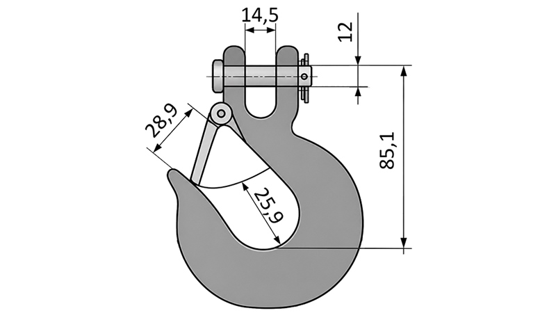 HAKEN MIT SICHERHEITSKLAPPE - 3/8