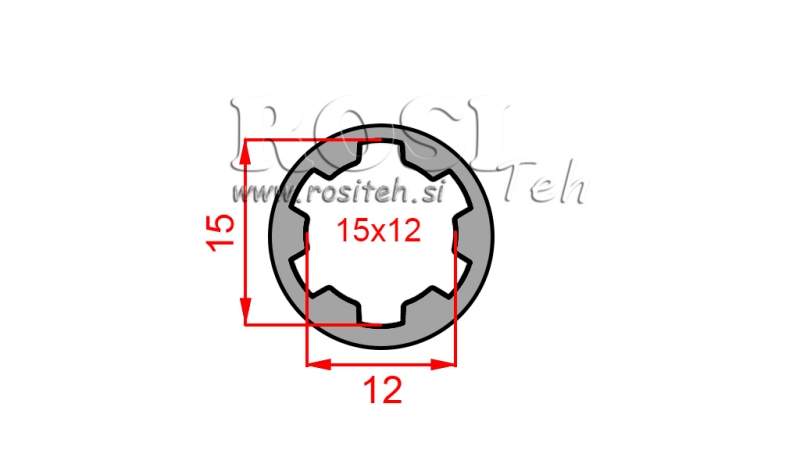 KARDANSKI ADAPTER ČAHURA 15x12 (8 ZUBA) (40 mm)