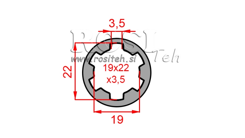 KARDANSKI ADAPTER ČAHURA 19x22x3,5 (10 ZUBA) (40 mm)