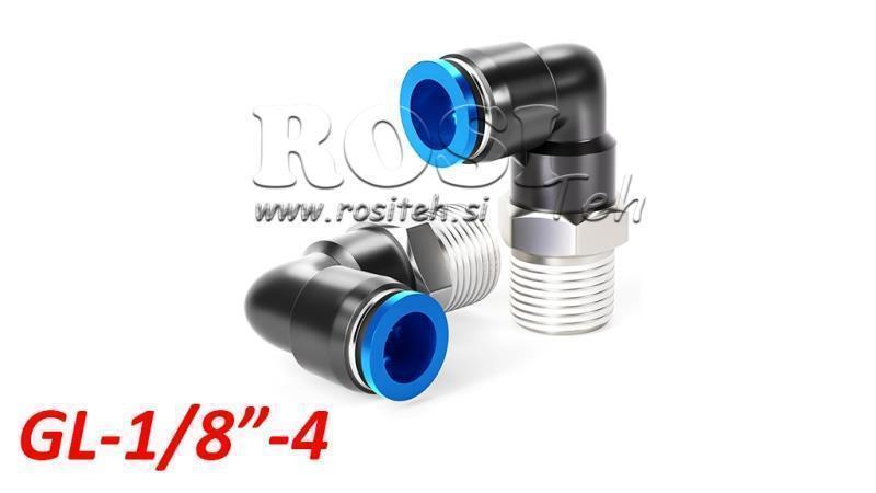 PNEUMATIC PLUG ANGLE CONNECTOR TPA WITH THREAD GL-018-4