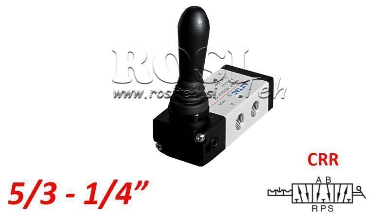 PNEUMATSKI RUČNI VENTIL 5/3 1/4 PRT-0853-CRR RUČNI POVRAT