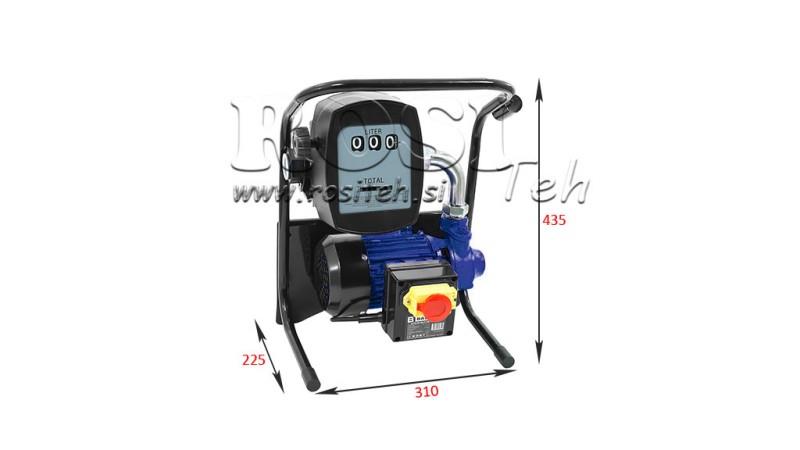 POMPA CARBURANTE DIESEL 600W 40 l/min CON MISURATORE E PISTOLA DI DISTRIBUZIONE