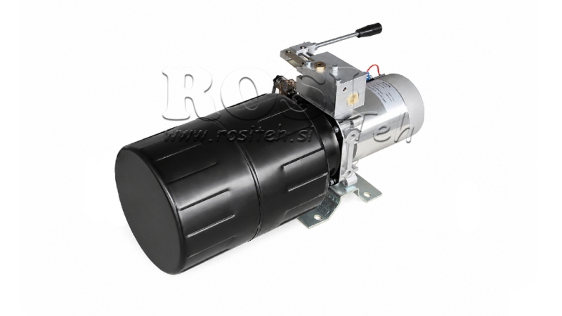 MINI HIDRAULIČNI AGREGAT 24V DC - 2,2kW = 2,1cc - 8 lit - JEDNOSMJERNI SKLOP SA RUČNOM PUMPOM