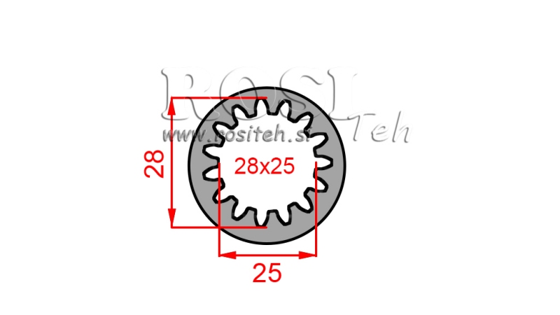 KARDANSKI ADAPTER ČAHURA 28x25 (15 ZUBA) (60 mm)