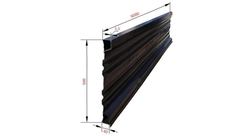 PANNELLO LATERALE PER RIMORCHIO DUMP 6 MET. - ALTEZZA 500 mm