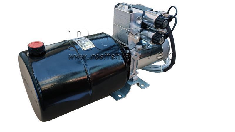 MINI AGGREGATO IDRAULICO 24V DC - 2.2kW = 2.1cc - 8 lit - assemblaggio bidirezionale 2x (metallo)