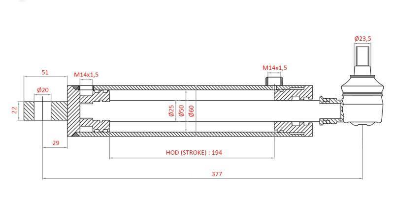 ΥΔΡΑΥΛΙΚΟΣ ΚΥΛΙΝΔΡΟΣ ΔΙΕΥΘΥΝΣΗΣ SAME OEM-169.6352.4/10