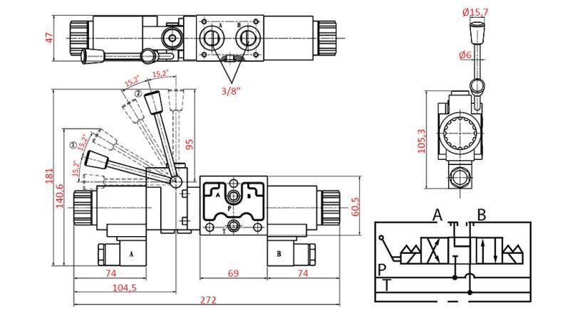 HYDRAULIC MANUAL AND ELECTROMAGNETIC VALVE YEAT-ASSEMBLY 12V N6