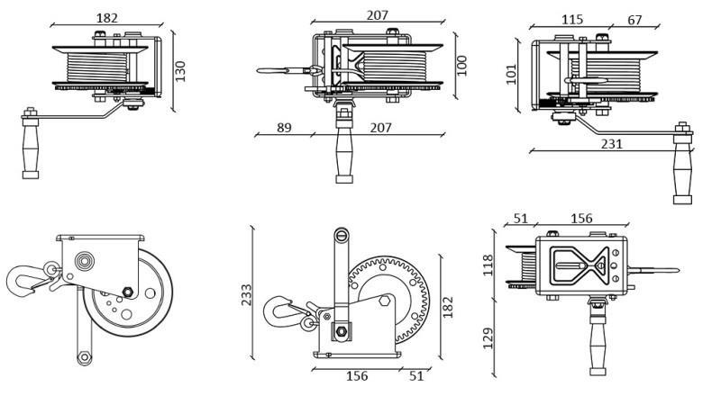 HANDWINDEN DWK 25 V - 1133 kg - SYNTHETISCHER GURT