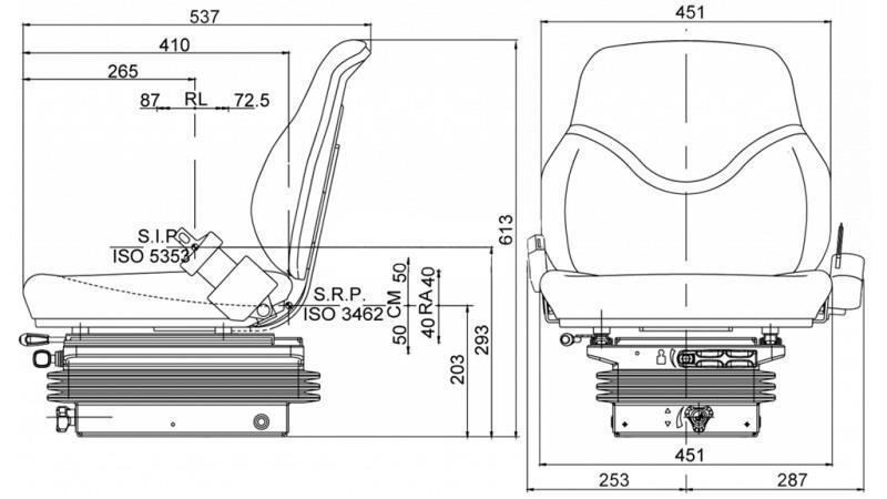 SEDILE CON SOSPENSIONE MECCANICA SC79 REALIZZATO IN TESSUTO