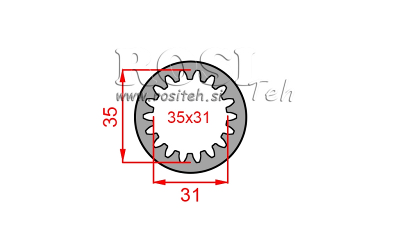 KARDANSKI ADAPTER ČAHURA 35X31 (18 ZUBA) (50mm)