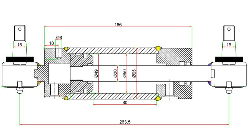 HYDRAULIC STEERING CYLINDER JOHN DEERE OEM-AM147173