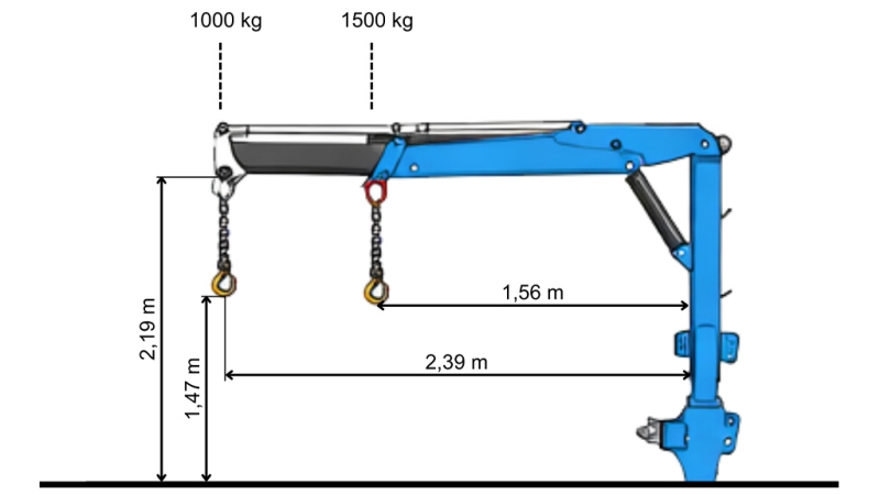 TRAKTOROVÝ TŘÍBODOVÝ JEŘÁB – HYDRAULICKÉ RAMENO 1200 KG