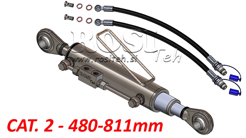 TELESKOPISK HYDRAULISK TOPPSTAG STANDARD - CAT. 2 (45-95 HP) - 480-811 mm (25,4/25,4 mm)