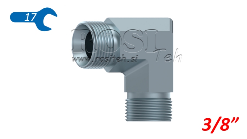 GOMITO IDRAULICO 90° BSP CORTO MASCHIO-MASCHIO 3/8