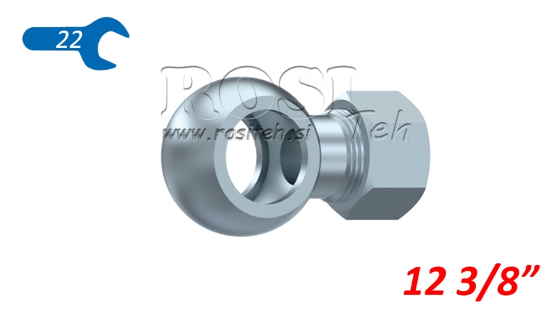 METALL SLANGE BANJO 3/8 MED MUTTER