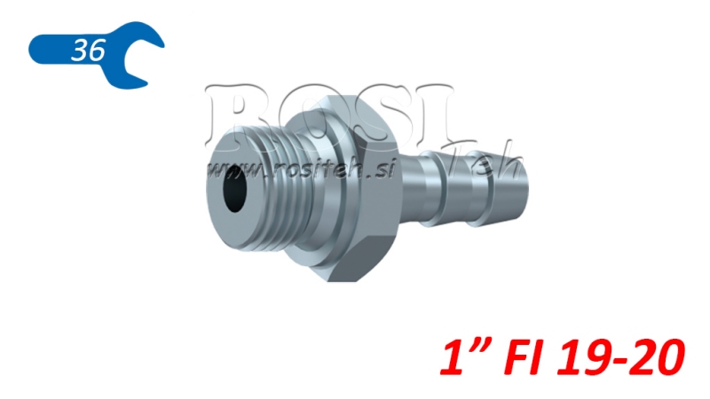 COLLEGAMENTO MASCHILE IDRAULICO 1 PER TUBO IN GOMMA Φ 19-20