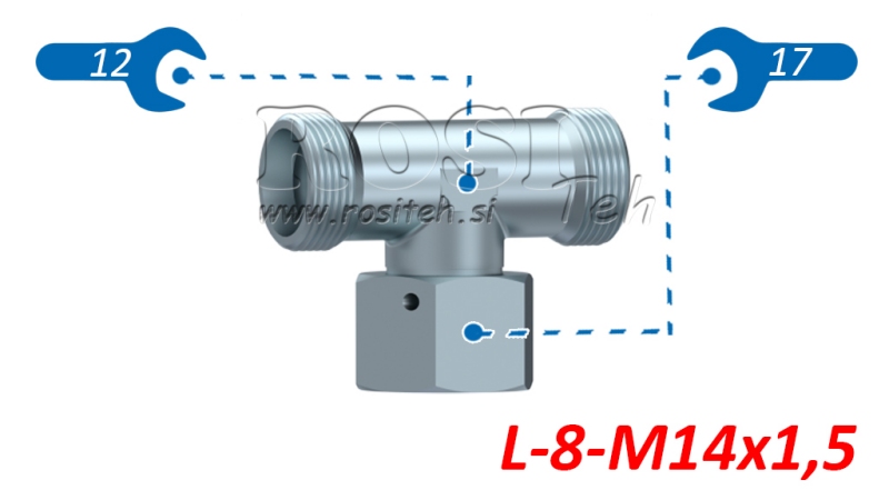 HIDRAVLIČNI T KOM L-8 Z VRTLJIVO MATICO CENTRALNO M14x1,5
