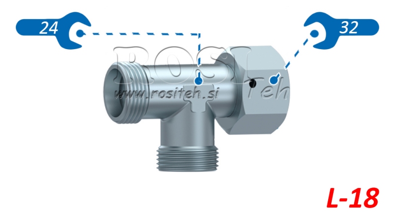 TEU HIDRAULIC L-18 CU PIULIȚĂ ROTATIVĂ LATERALĂ M26X1,5