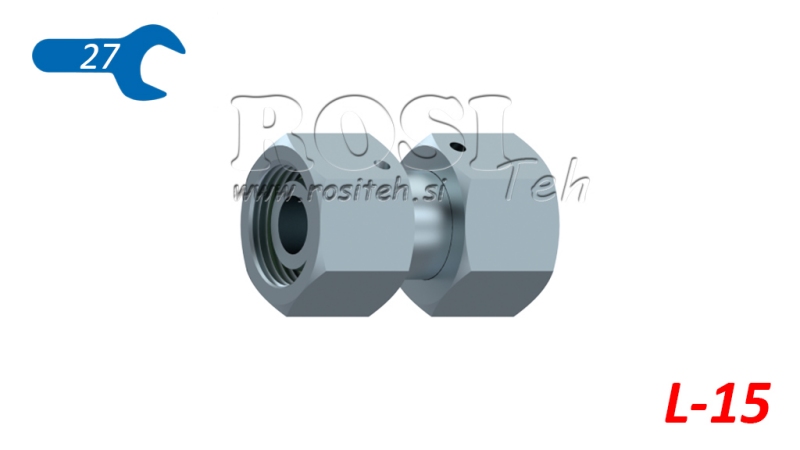 HYDRAULISK DOBBEL SVINGMUTTER KOBLING (15L) M22X1,5