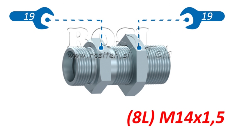 ZŁĄCZE HYDRAULICZNE PRZELOTOWE PODWÓJNE (8L) M14X1,5