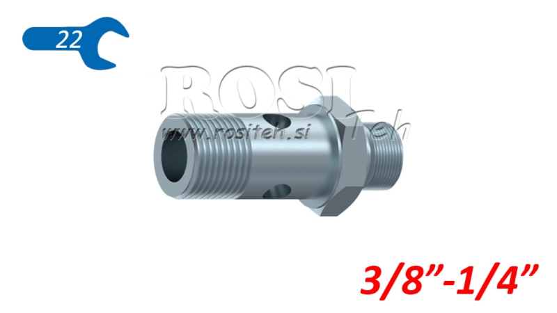 HYDRAULIC BANJO BOLT BSP 3/8 WITH EXTENDED THREAD BSP 1/4