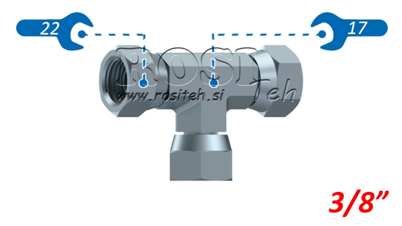 HIDRAULIČNI T-KOMAD S OKRETNOM MATICOM BSP 3/8