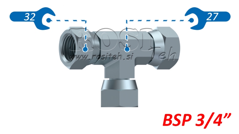 HIDRAVLIČNI T KOM VRTLJIVA MATICA BSP 3/4