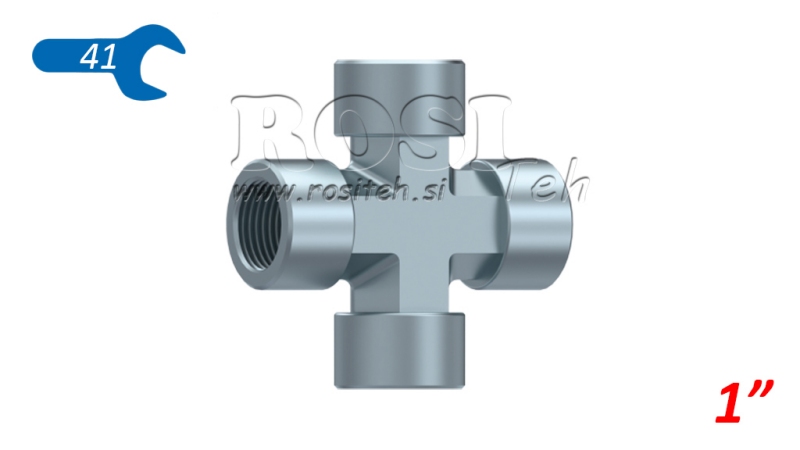 HYDRAULIC FEMALE CROSS FITTING BSP 1