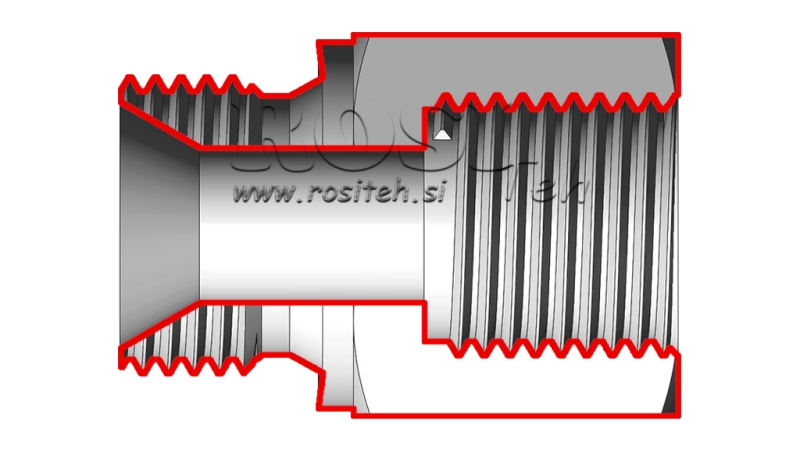 ADATTATORE IDRAULICO MASCHIO-FEMMINA 1/2-22X1.5