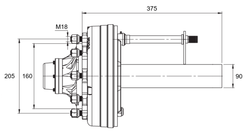 POOLTELG PIDURITEGA - 5250 kg (6 KRUVI) - 290 mm