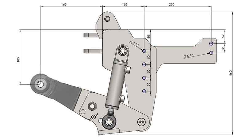 UNIVERSAL KIT FRONT HYDRAULICS CAT. 1 - PROFI STANDARD FOR TRACTOR 800 KG