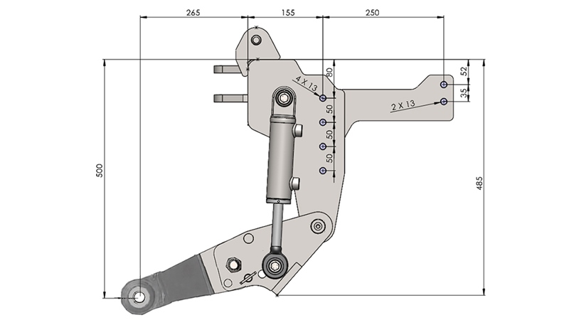 UNIVERSAL KIT FRONT HYDRAULICS CAT. 1 - PROFI STANDARD FOR TRACTOR 800 KG