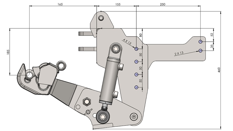 UNIVERZÁLIS FRONT HIDRAULIKA CAT. 1 - PROFI AUTOMATIC TRAKTORHOZ 800 KG (RAL AZ ÖN VÁLASZTÁSA SZERINT)