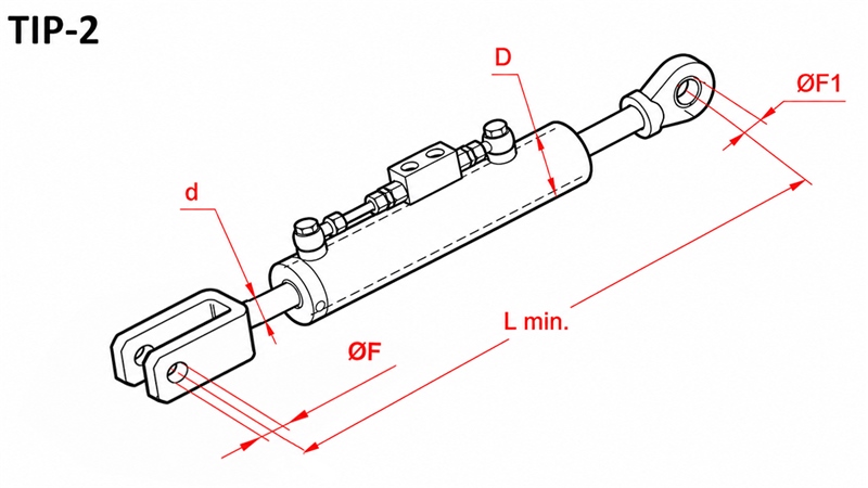 HIDRAULIČNA DIZAJUČA POTEZNICA - CASE-IH 80/40min.550 tip (2) fi 25/25
