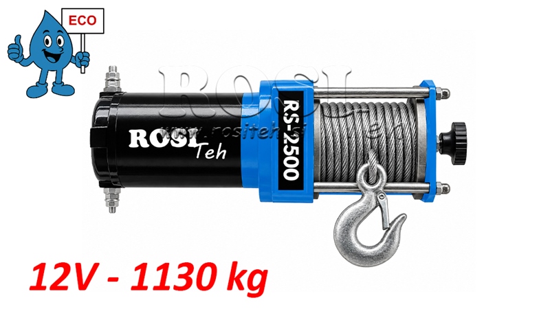12 V ELEKTRIČNO VITLO RS-2500 - 1130 kg - ECO