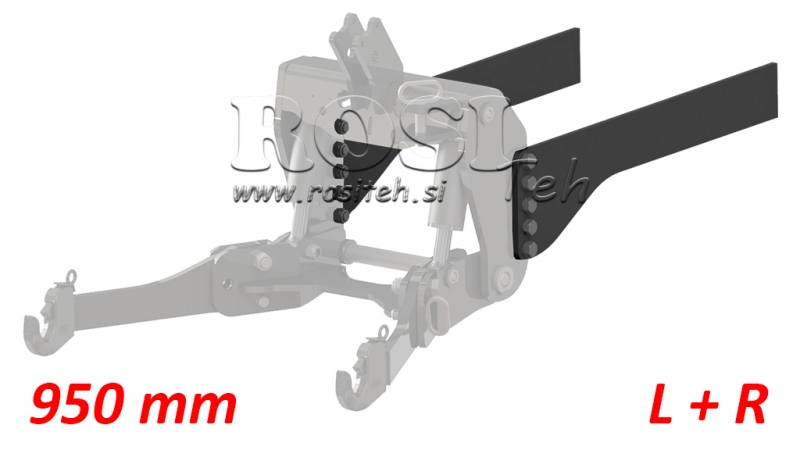 UNIVERZÁLNA MONTÁŽNA KONZOLA PRE PREDNÚ HYDRAULIKU TRAKTORA CAT. 2 & CAT. 3 (950 mm)