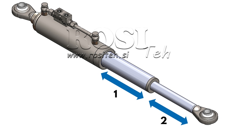 TELESKOPISK HYDRAULISK TOPPSTAG STANDARD - CAT. 2 (45-95 HP) - 480-811 mm (25,4/25,4 mm)