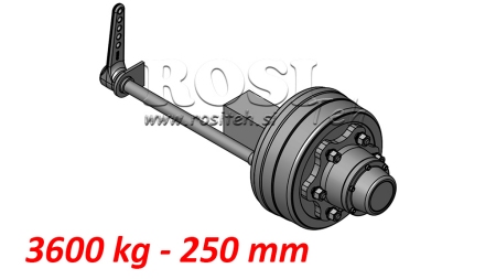ACHSWELLE MIT BREMSEN 3.600 KG L.250 MM