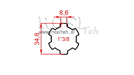 ADAPTOR CARDANIC BUȘĂ 1-3/8 (150 mm)