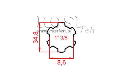 KARDANSKI ADAPTER 1-3/8 STANDARD (400 mm)