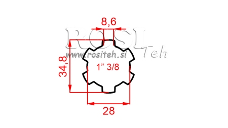 KARDANADAPTER 1-3/8 STANDARD (200 mm)