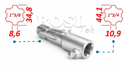 ADAPTADOR P.T.O. CON CLAVO de 1”3/4 a 1”3/8