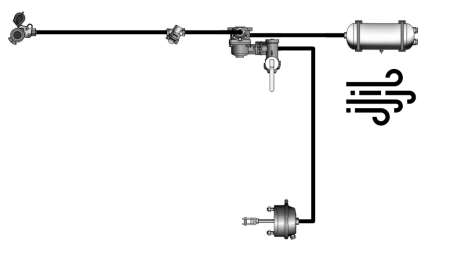 DRUCKLUFT BREMSEN SATZ FÜR ANHÄNGER KOMPLET EINLEITER SYSTEM 1 ZYLINDER
