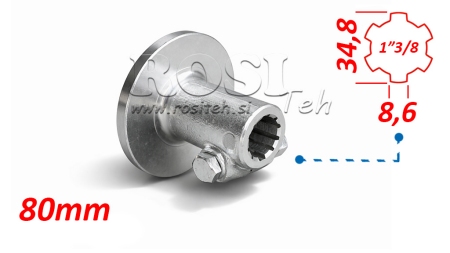 ADAPTADOR CARDÃ COM FLANGE E PINO 1-3/8 (80 mm)