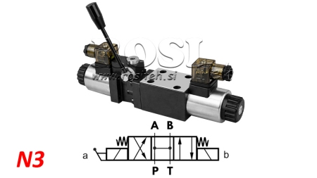 HYDRAULICZNY ZAWÓR RĘCZNY I ELEKTROMAGNETYCZNY CETOP 12/24/230V N3