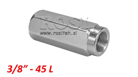 CLAPET ANTI RETOUR EN LIGNE VU - FEM/FEM G3/8- 45 L/MIN-350 BAR