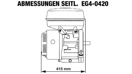 gasoline engine EG4-420cc-9.6kW-13.1HP-3,600 RPM-E-KW25x88.5-electric start