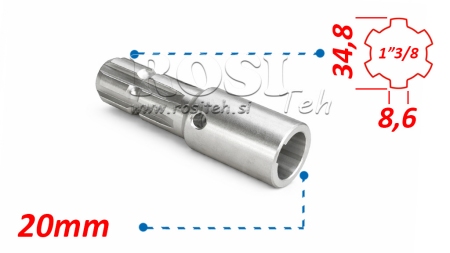 ZAPFWELLENADAPTER 1-3/8 - BOHRUNG fi 20 mm (145 mm)